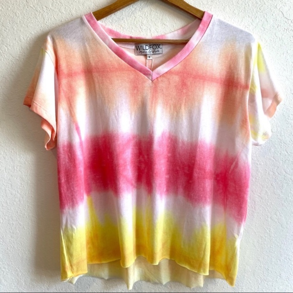 🔸Wildfox Romeo V Neck Sorbet Tie Dye